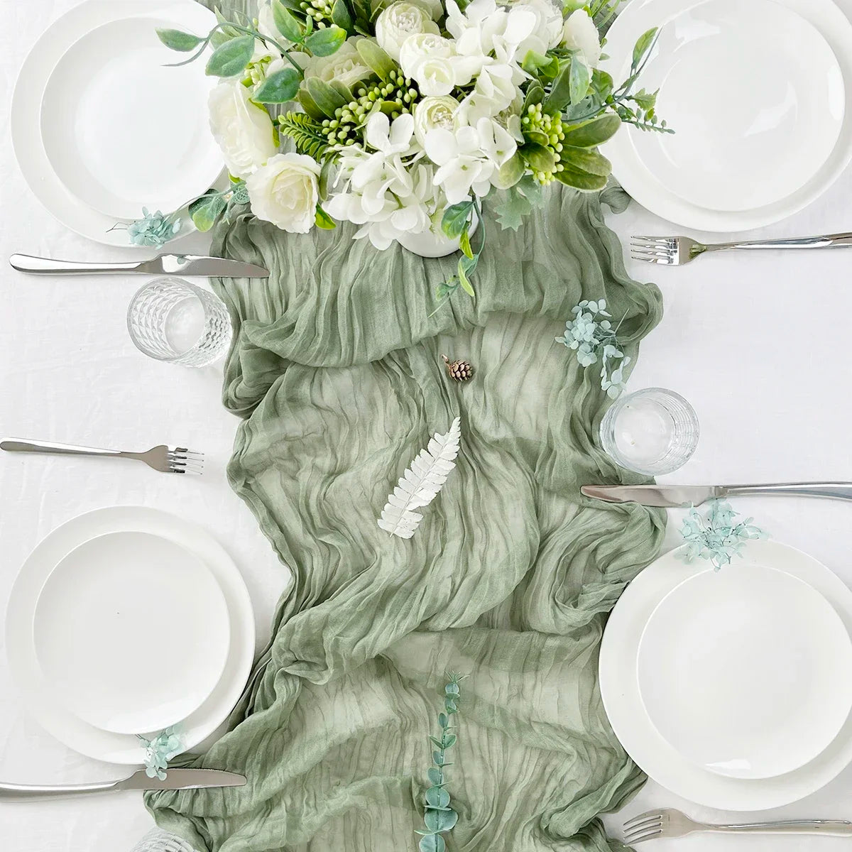 Fajas de gasa verde salvia para sillas de boda, 30 piezas, 30x275 cm, con lazo decorativo para eventos y recepciones