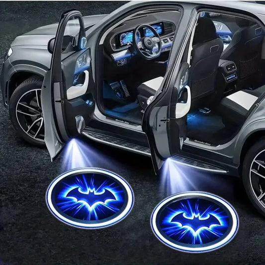 Luces LED Proyector de Logo Murciélago para Puertas de Automóvil – Decoración Inalámbrica de Sombra, 2 Piezas