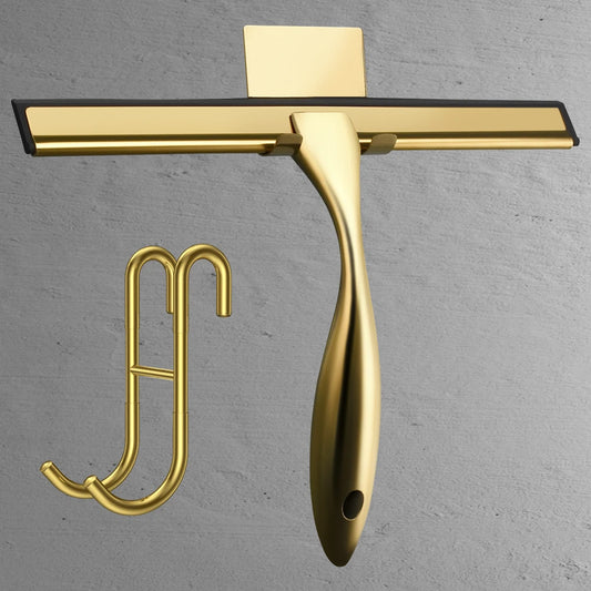 Escurridor de Acero Inoxidable para Ducha - 10 Pulgadas en Color Dorado con Ganchos Adhesivos