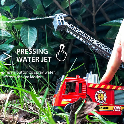 Camión de Bomberos de Aleación 1:50 con Luz, Música y Rociado de Agua – Juguete de Rescate Infantil para Niños