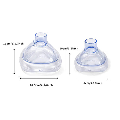 Kit de Primeros Auxilios Antiasfixia para Adultos y Niños - Mascarilla de Emergencia con Válvula Respiratoria (4 Piezas, 2 Tamaños)