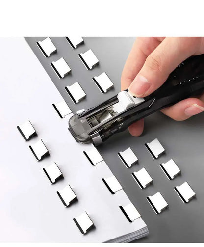 Grapadora de empuje de abrazadera de mano reutilizable sin huellas, Archivo de Libros de papel, carpeta de estudiantes de oficina, herramientas de encuadernación, accesorios de suministros