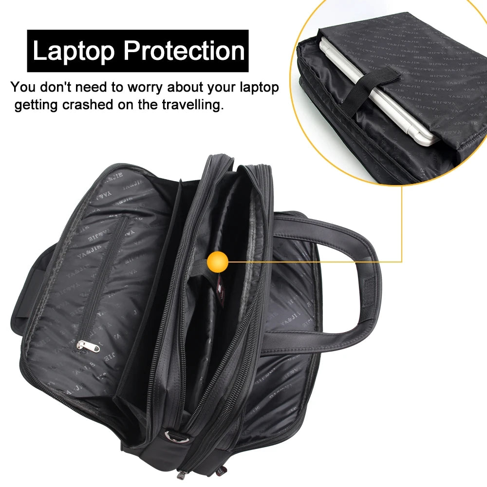 Maletín de Gran Capacidad para Hombre – Bolsa de Negocios para Laptop de 15.6", 17" y 19", Bolsa de Hombro de Lona con Compartimentos de Organización