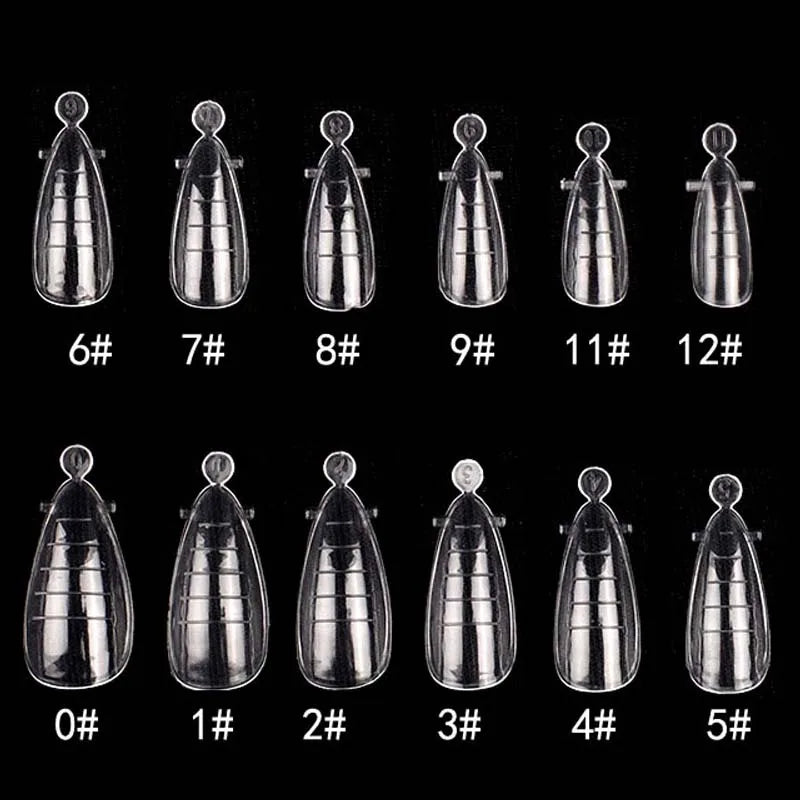 Molde de Puntas de Extensión de Uñas Dobles - Herramienta de Manicura Artística DIY, 60 Piezas