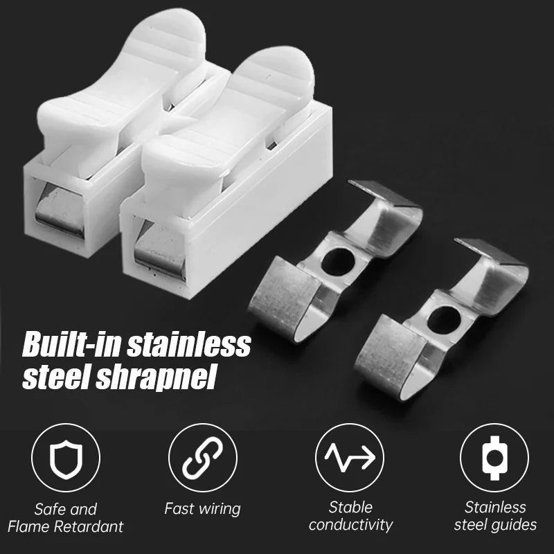 Conector de Cable Rápido Push - Terminal de Resorte para Iluminación y Cableado Automotriz