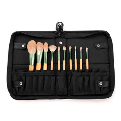 Organizador Profesional de Brochas de Maquillaje - Estuche Plegable de 29 Compartimentos con Cierre de Cremallera