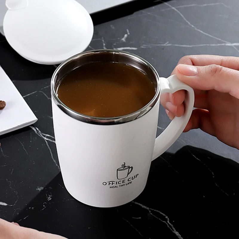 Taza Térmica de Acero Inoxidable 350ml con Asa - Taza de Café con Aislamiento al Vacío y Tapa Hermética