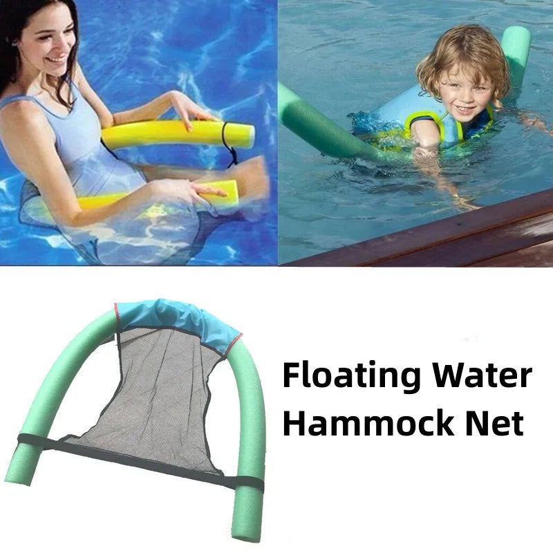 Juego de Barras de Natación con Red para Silla de Deportes Acuáticos - Flotante y Resistente