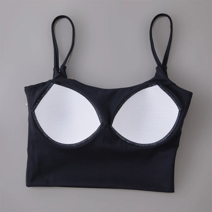 Top Deportivo para Mujer con Espalda Cruzada y Nudo - Sujetador de Yoga con Tirantes Finos, Rápido Secado y Soporte Medio