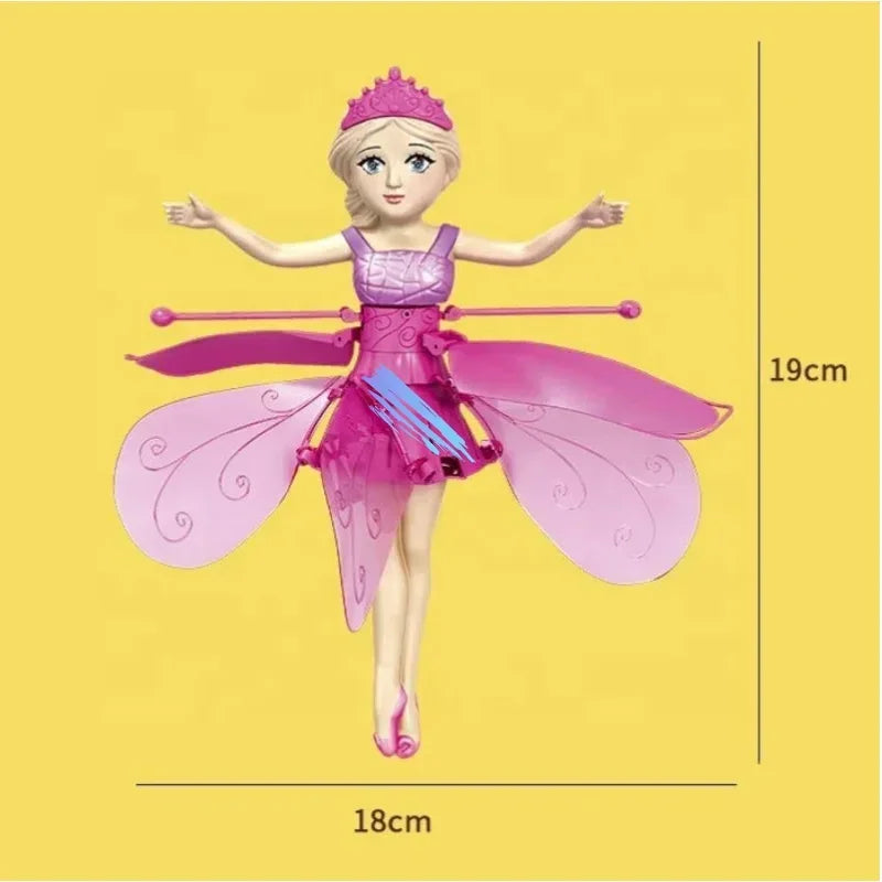 Muñeca Voladora con Inducción por Gestos - Juguete Luminoso Helicóptero para Niñas, Regalo Infantil