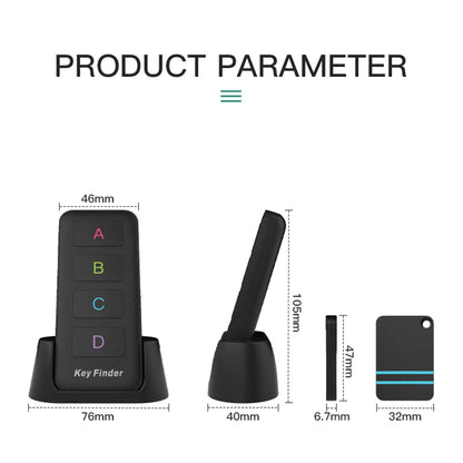 Localizador de llaves RF inalámbrico, rastreador de mascotas, rastreador de billetera, Control remoto, 1 transmisor de RF, 4 receptores