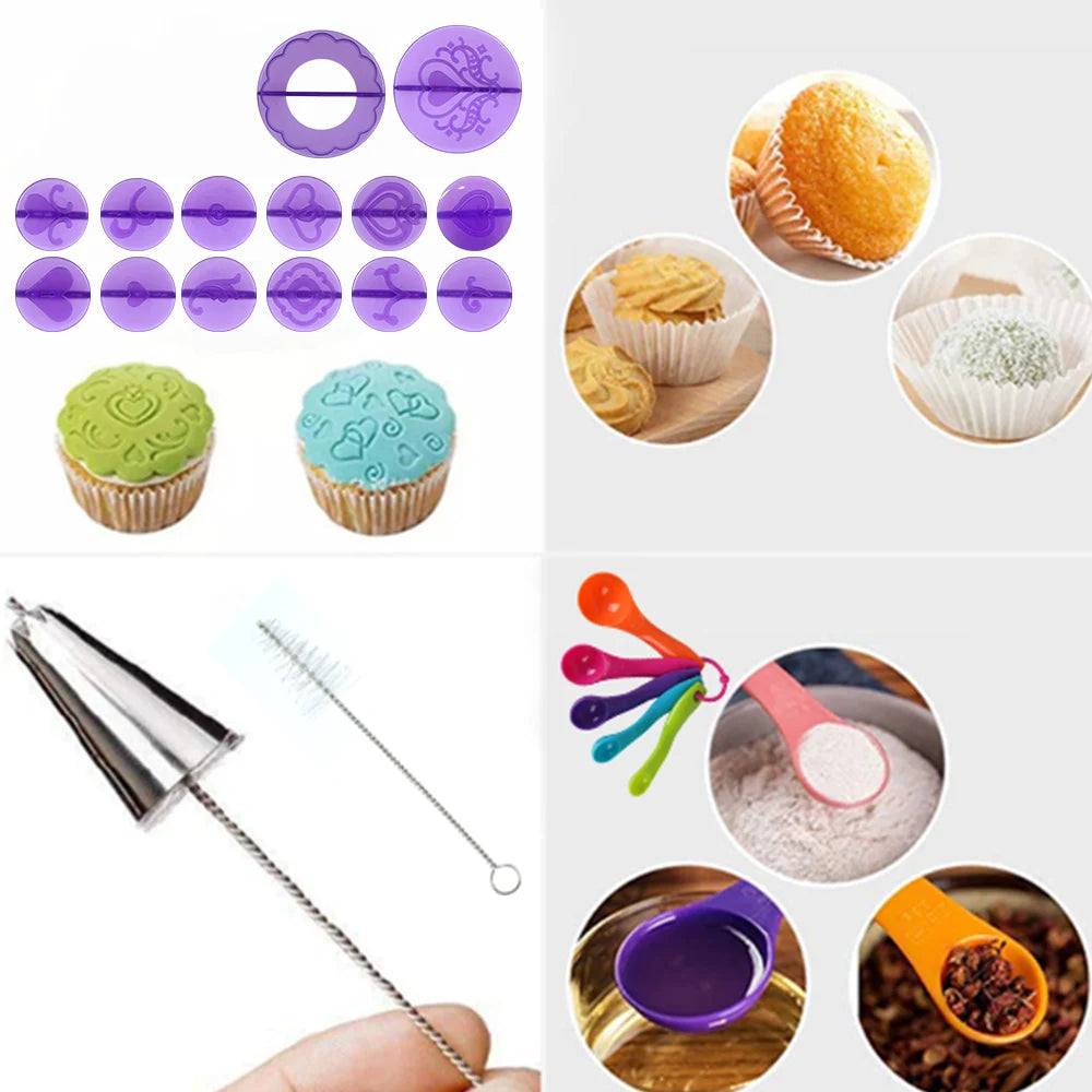 Kit de Herramientas de Decoración para Pasteles de 137 Piezas | Set con Base Giratoria, Boquillas y Bolsas para Repostería