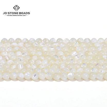 Cuentas de concha de nácar blanca Natural, espaciador suelto redondo para fabricación de joyas, pulsera DIY, accesorio de collar, 2, 3 y 4mm