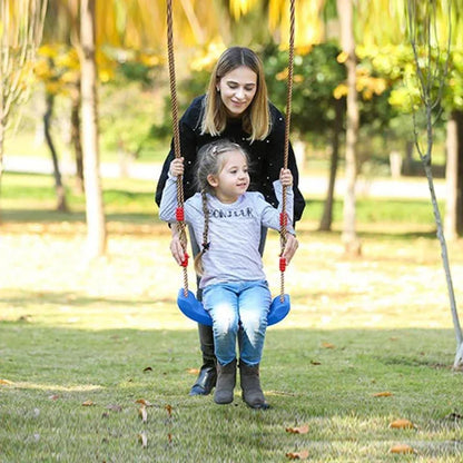 Columpio Infantil para Jardín con Cuerda Ajustable de Altura, Asiento Curvo para Interior y Exterior
