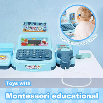 Caja Registradora Electrónica de Supermercado con Efectos de Luz y Sonido, Juguete Educativo Infantil
