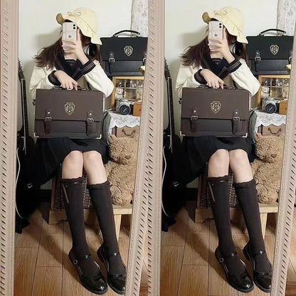Bolso Preppy JK Y2K Estilo Aesthetic para Mujeres - Mochila Escolar Casual, Bolso de Hombro y Crossbody Coreano - Accesorio de Moda Todo en Uno
