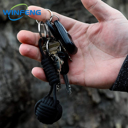 Llavero de puño de mono con cordón de autodefensa para mujer, protección de seguridad al aire libre, bola de acero Personal, arma de supervivencia