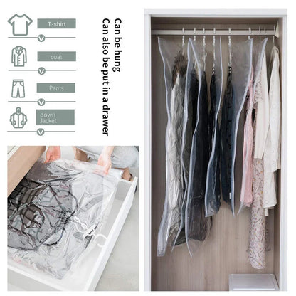 Bolsas de Almacenamiento Colgantes con Sello al Vacío para Ahorro de Espacio, Organizador de Armario con Percha, Funda Antipolvo para Ropa