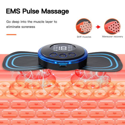 Masajeador de Cuello con Estimulador Muscular EMS - Almohadillas de Masaje de Pulso de Baja Frecuencia para Alivio del Dolor y Relajación