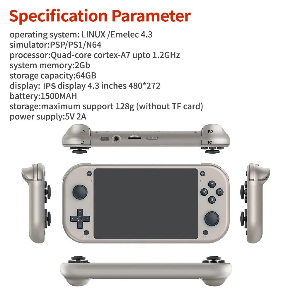 Consola de Videojuegos Retro BOYHOM M17 con Pantalla IPS de 4.3 Pulgadas y Sistema Operativo de Código Abierto Linux - Reproductor de Video Portátil de Bolsillo para PSP
