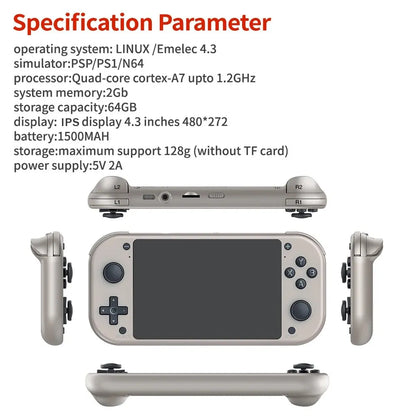 Consola de Videojuegos Retro BOYHOM M17 con Pantalla IPS de 4.3 Pulgadas y Sistema Operativo de Código Abierto Linux - Reproductor de Video Portátil de Bolsillo para PSP