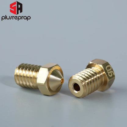 Conjunto de 5/10 Boquillas V6 M6 con Rosca de Metal para Filamento de 1.75 mm: Compatible con E-3-D V5, Anycubic i3 Mega, Kobra Hotend Extruder