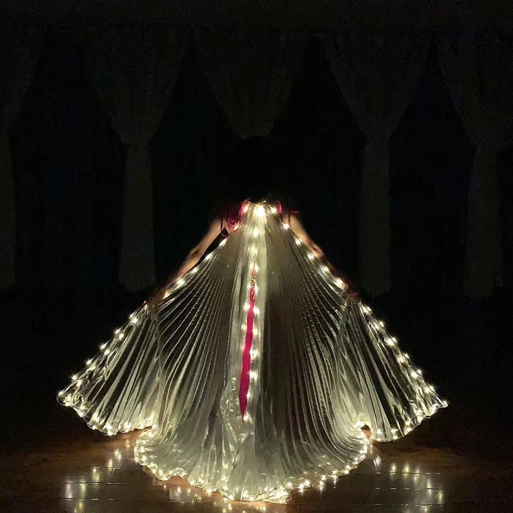 Nuevo Estilo de Alas Luminosas LED para Danza del Vientre con Propiedades Fluorescentes - Luces Amarillas