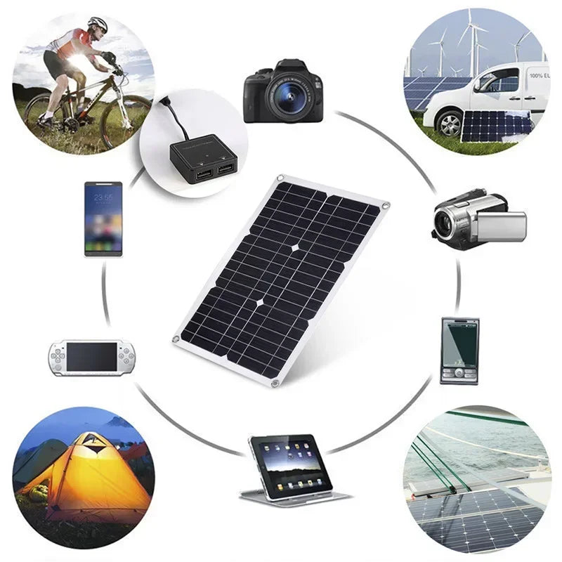 Panel Solar Flexible de Alta Calidad 40W DC12-18V - Cargador Impermeable para Móviles, Tablets y Laptops