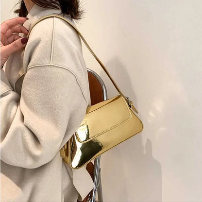 Bolsos de Lujo para Mujer: Bolso Láser de Hombro y Asa Superior, Diseño Chic Plateado, Tote Bag y Bolso Shopper