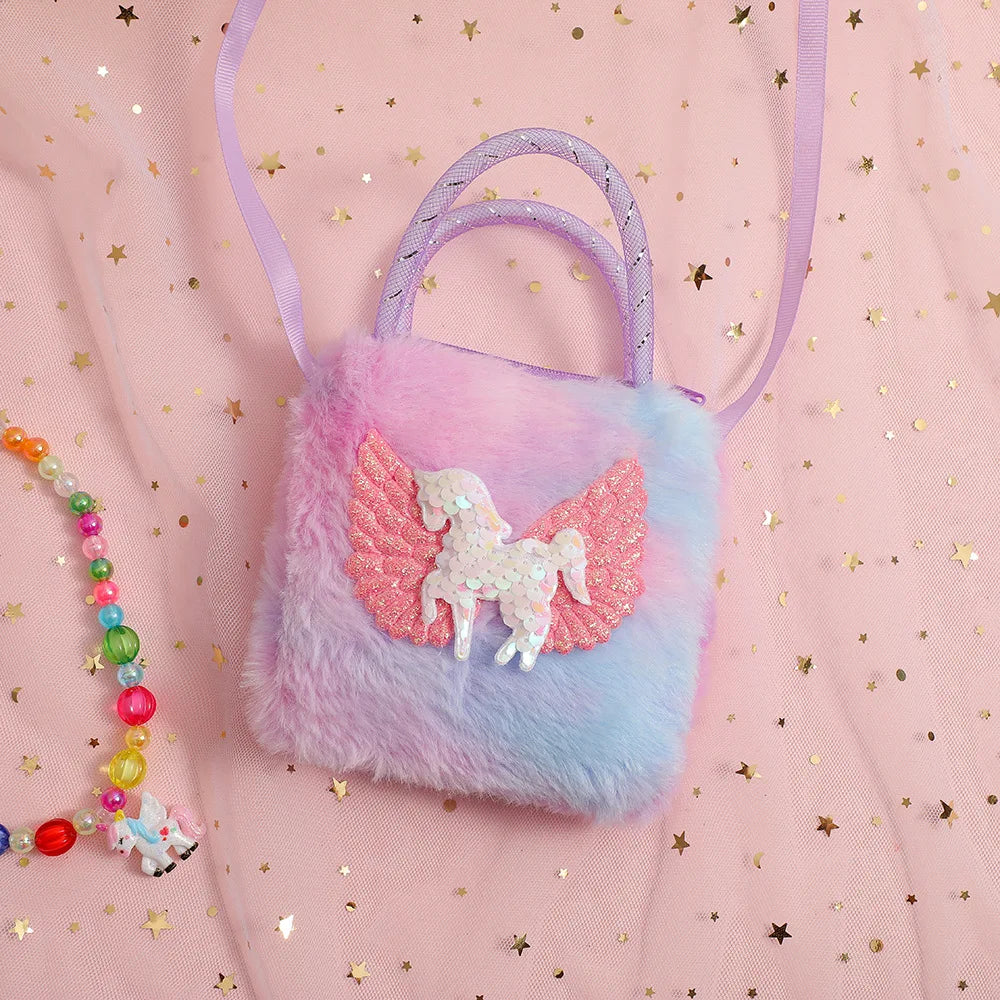 Mini Bolsas de Unicornio para Niñas de 2-5 Años – Bolso Infantil con Alas de Caballo Mágico, Ideal como Regalo