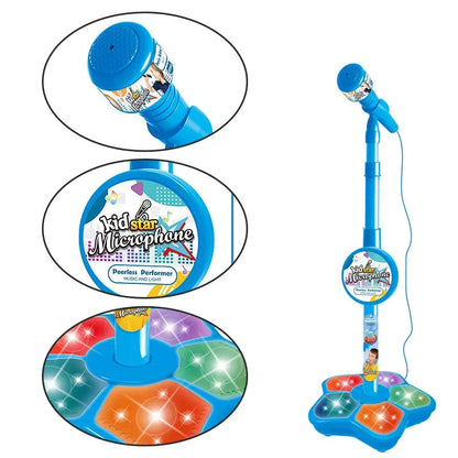 Micrófono Infantil con Soporte | Juguete Educativo de Karaoke para Niños | Regalo de Cumpleaños para Niñas y Niños