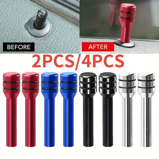 Juego de 2/4 Piezas de Cubiertas para Pasadores de Cerradura de Puerta de Coche, Aleación de Aluminio, Universales para Autos y Camiones, Compatible con Toyota