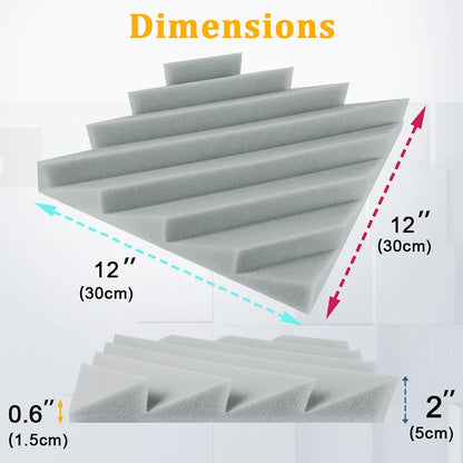 Paneles Acústicos de Absorción para Estudio en Casa, 6/12/24 Piezas, Diseño en Diamante, Alta Densidad, Paneles Decorativos 3D