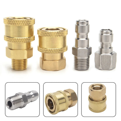 Conector Rápido 1/4 para Máquina de Limpieza a Alta Presión Acople para Hidrolavadora Repuestos para Conexiones de Jardín
