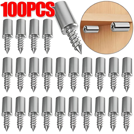 100/10 Piezas de Tornillos Autoperforantes para Soporte de Estante - Sujetadores de Placa para Armario con Mangas Antideslizantes de Silicona