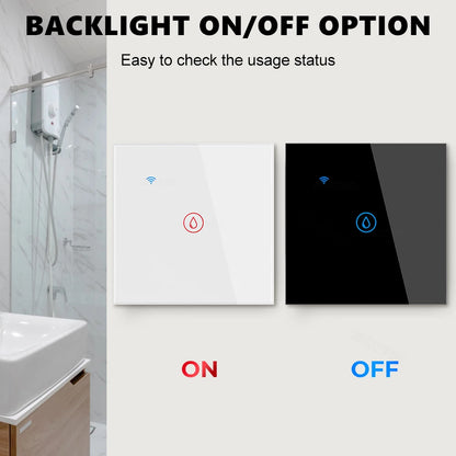 Interruptor Inteligente de Calentador de Agua Tuya 40A con WiFi y Bluetooth | Control por APP, Compatible con Alexa y Google Home