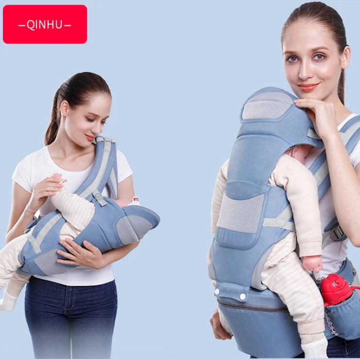 Nuevo Portabebés Ergonómico 3 en 1 para Bebés de 0 a 48 Meses - Asiento de Cadera, Envoltura Frontal y Marsupio Ergonómico