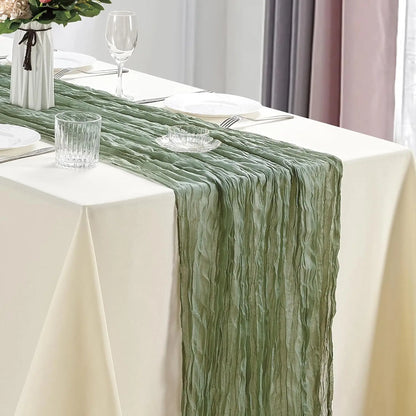 Camino de mesa de gasa Bohemia, 10 piezas, 40x270 cm, romántico y rústico, ideal para bodas, despedidas de soltera y fiestas