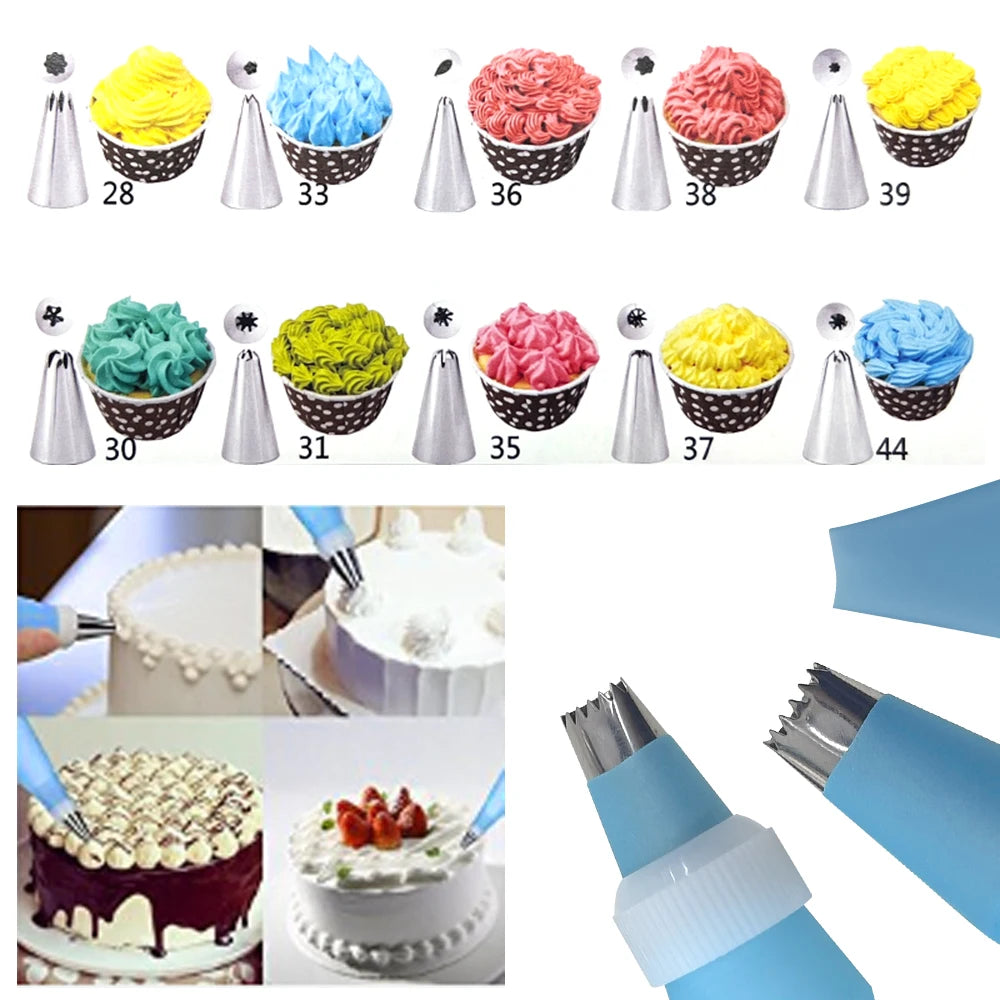 Kit de Herramientas de Decoración para Pasteles de 137 Piezas | Set con Base Giratoria, Boquillas y Bolsas para Repostería