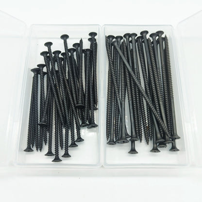 Tornillos para Madera 8 x 2" - Set de 25/30 Piezas con Recubrimiento de Fosfato Negro