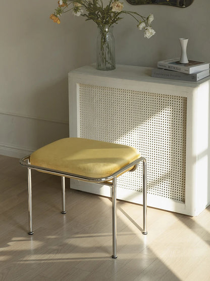 Taburete nórdico de hierro suave para cambiar zapatos - Taburete simple para comedor, taburete creativo para dormitorio, restaurante y cafetería