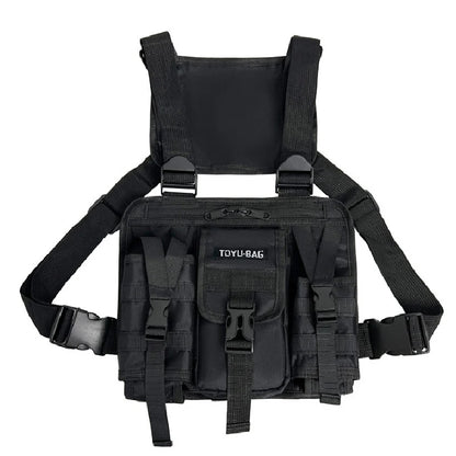 Mochila de Pecho Hip-Hop Streetwear Unisex - Bolso Táctico Multifuncional para Hombre y Mujer, Ideal para Viajes y Deportes