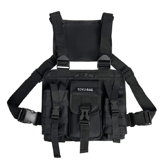 Mochila de Pecho Hip-Hop Streetwear Unisex - Bolso Táctico Multifuncional para Hombre y Mujer, Ideal para Viajes y Deportes