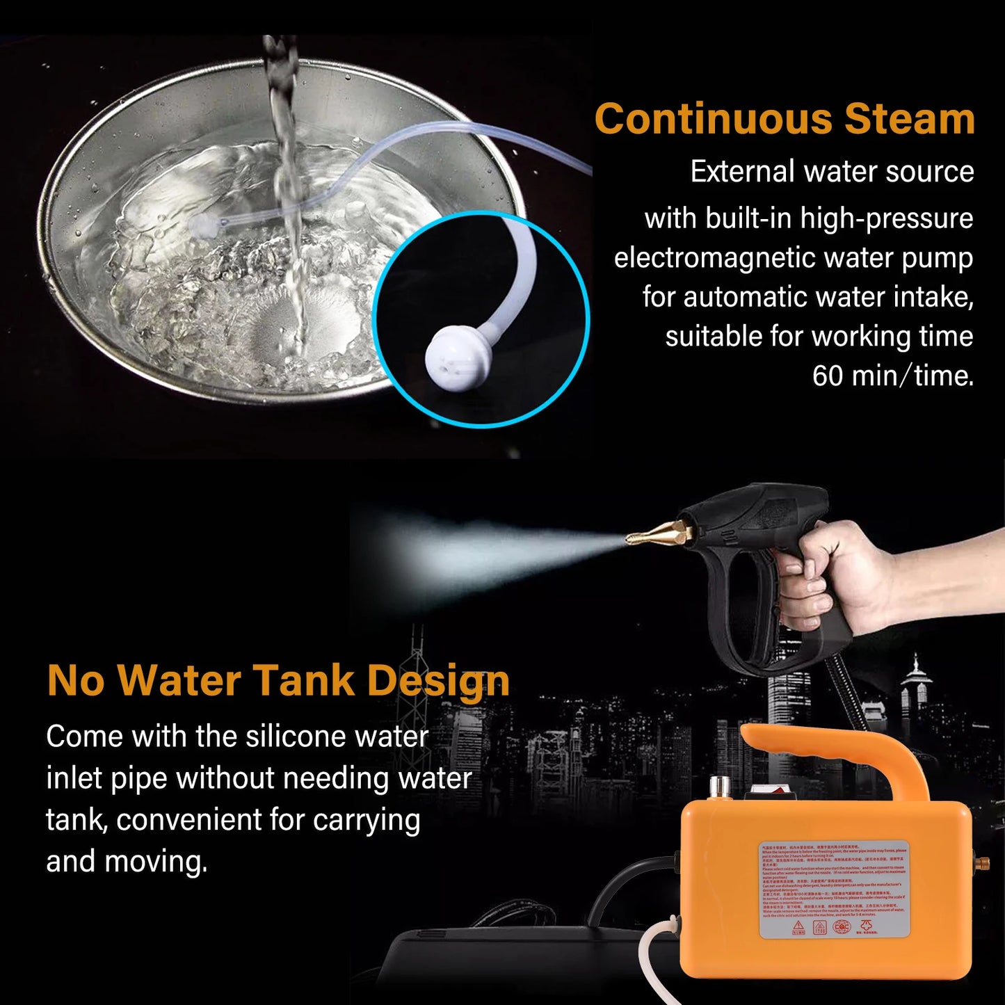 Limpiador a Vapor 2600W - Máquina de Limpieza de Alta Temperatura para Hogar y Automóvil, 110V/220V con Tubo de Extensión y Accesorios