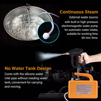 Limpiador a Vapor 2600W - Máquina de Limpieza de Alta Temperatura para Hogar y Automóvil, 110V/220V con Tubo de Extensión y Accesorios
