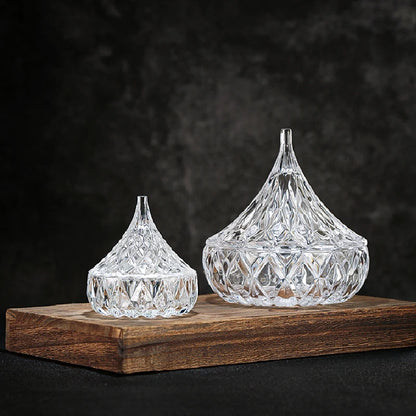 Tarro de Almacenamiento de Vidrio a Rayas de Diamante Europeo, Caja de Dulces, Tarro de Cristal con Tapa, Candelabro de Aromaterapia, Contenedor de Alimentos