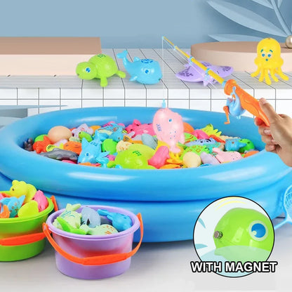 Set de Juguetes de Pesca para Niños - Juego Acuático Magnético con Varas y Peces