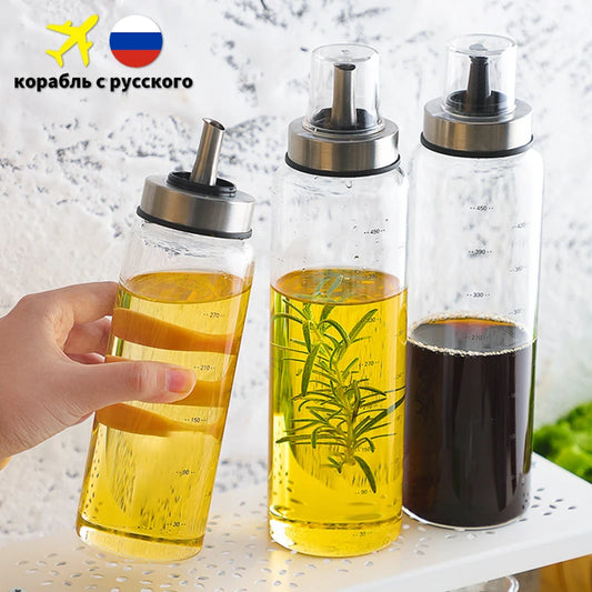 Botella de Aceite de Vidrio de Borosilicato de Alta Resistencia Holaroom, Recipiente de Almacenamiento Antigoteo para Condimentos, Tarro de Salsa de Soja, Botella de Vinagre - Accesorio de Cocina Duradero