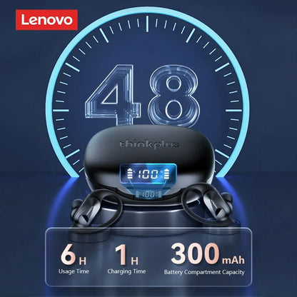 Auriculares Inalámbricos Lenovo LP75 Bluetooth 5.3 - Deportivos, Estéreo HiFi, Reducción de Ruido, Display LED