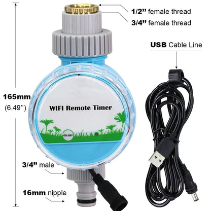 Temporizador de Riego WiFi Inalámbrico para Jardín – Control Remoto desde Smartphone con Conexión Automática